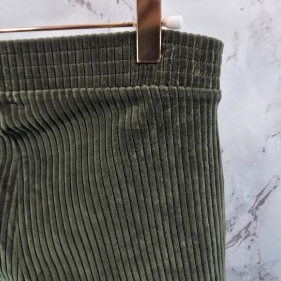 Aerie Leggings Womens Small R Green Flare Groove On Velour Corduroy High Rise - Picture 9 of 11